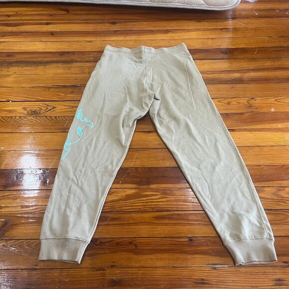 Pink Dolphin Racing RARE+ Posi Flame Embroidered Jogger Tan Men's Size Large - Picture 9 of 9